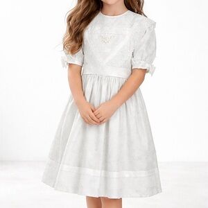 Vintage White Lace Communion /Special Occasion Girls Dress Size 10